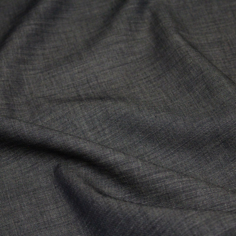 Tissu Chambray coton bleu gris - Fabrication italienne - tissuspipi.com