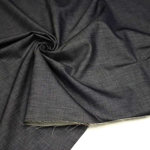 Tissu Chambray coton bleu gris - Fabrication italienne - tissuspipi.com