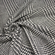 Tissu lainage à grands carreaux & pied de coq noirs et blancs - Fabrication italienne - tissuspipi.com