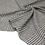 Tissu lainage à grands carreaux & pied de coq noirs et blancs - Fabrication italienne - tissuspipi.com
