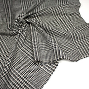 Tissu lainage à grands carreaux & pied de coq noirs et blancs - Fabrication italienne - tissuspipi.com