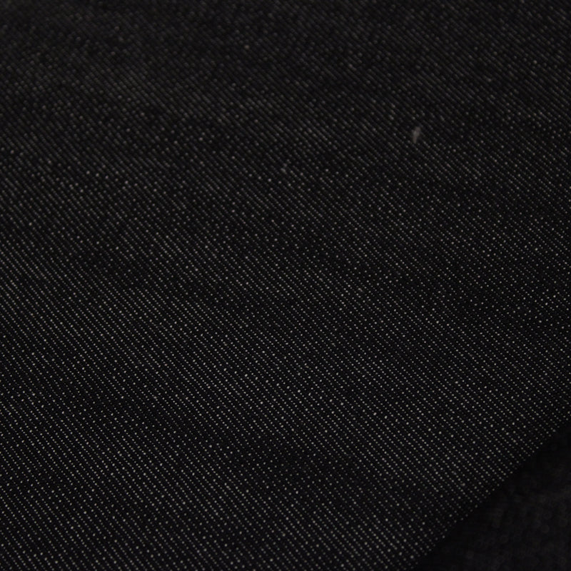 Tissu denim brut noir 100% coton, 410gr/m2 - Fabrication italienne