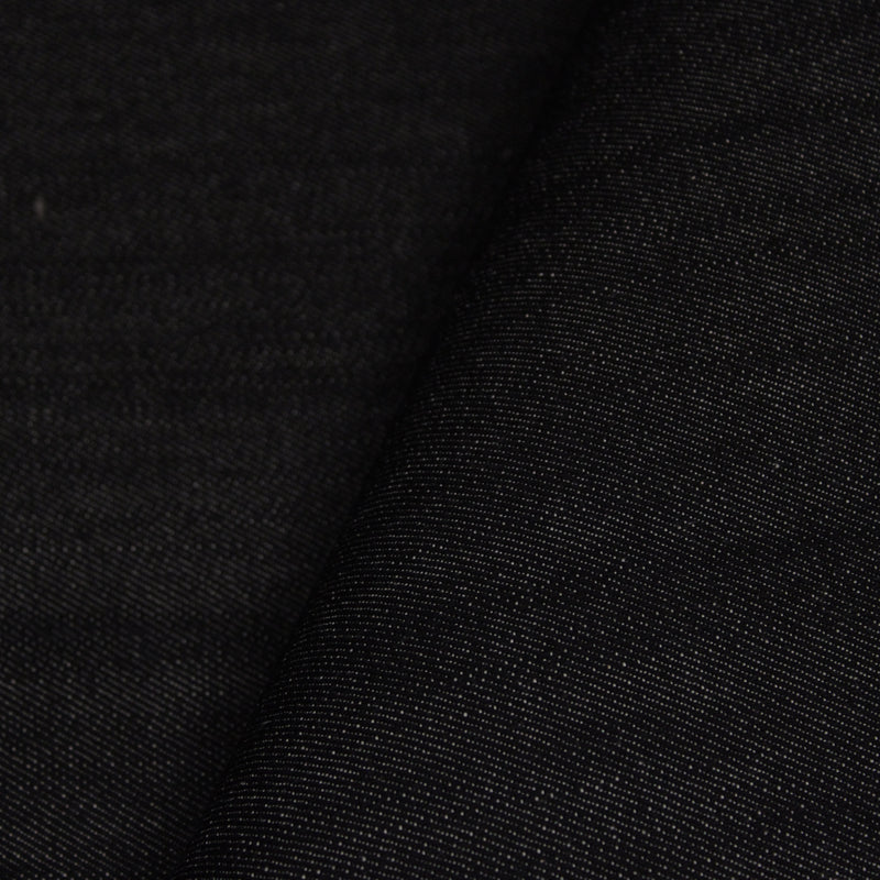 Tissu denim brut noir 100% coton, 410gr/m2 - Fabrication italienne