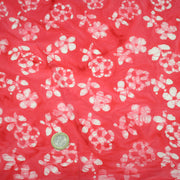 Tissu coton block print rouge fraise aux fleurs blanches - MADE IN INDIA - tissuspipi.com