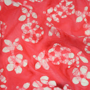 Tissu coton block print rouge fraise aux fleurs blanches - MADE IN INDIA - tissuspipi.com