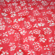 Tissu coton block print rouge fraise aux fleurs blanches - MADE IN INDIA - tissuspipi.com