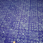 Tissu coton block print bleu roi aux signes et dessins bleu ciel - MADE IN INDIA - tissuspipi.com