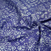 Tissu coton block print bleu roi aux signes et dessins bleu ciel - MADE IN INDIA - tissuspipi.com