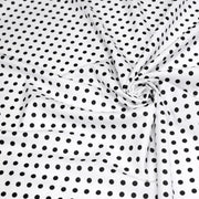Tissu popeline de coton blanc à pois noirs 8mm - COLLECTION POLKA DOT - tissuspipi.com