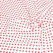 Tissu popeline de coton blanc à pois rouges 8mm - COLLECTION POLKA DOT - tissuspipi.com