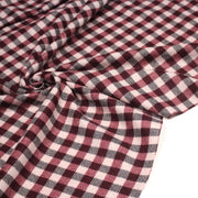 Tissu lainage tartan rose, byzantin et gris anthracite - Fabrication italienne - tissuspipi.com