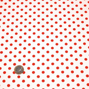 Tissu popeline de coton blanc à pois rouges 8mm - COLLECTION POLKA DOT - tissuspipi.com