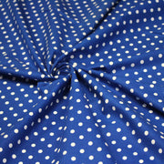 Tissu de coton bleu roi à petits pois blancs 7mm - COLLECTION POLKA DOT - tissuspipi.com