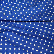 Tissu de coton bleu roi à petits pois blancs 7mm - COLLECTION POLKA DOT - tissuspipi.com