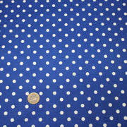 Tissu de coton bleu roi à petits pois blancs 7mm - COLLECTION POLKA DOT - tissuspipi.com