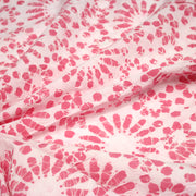 Tissu coton block print rose pâle aux fleurs rose fuchsia - MADE IN INDIA - tissuspipi.com