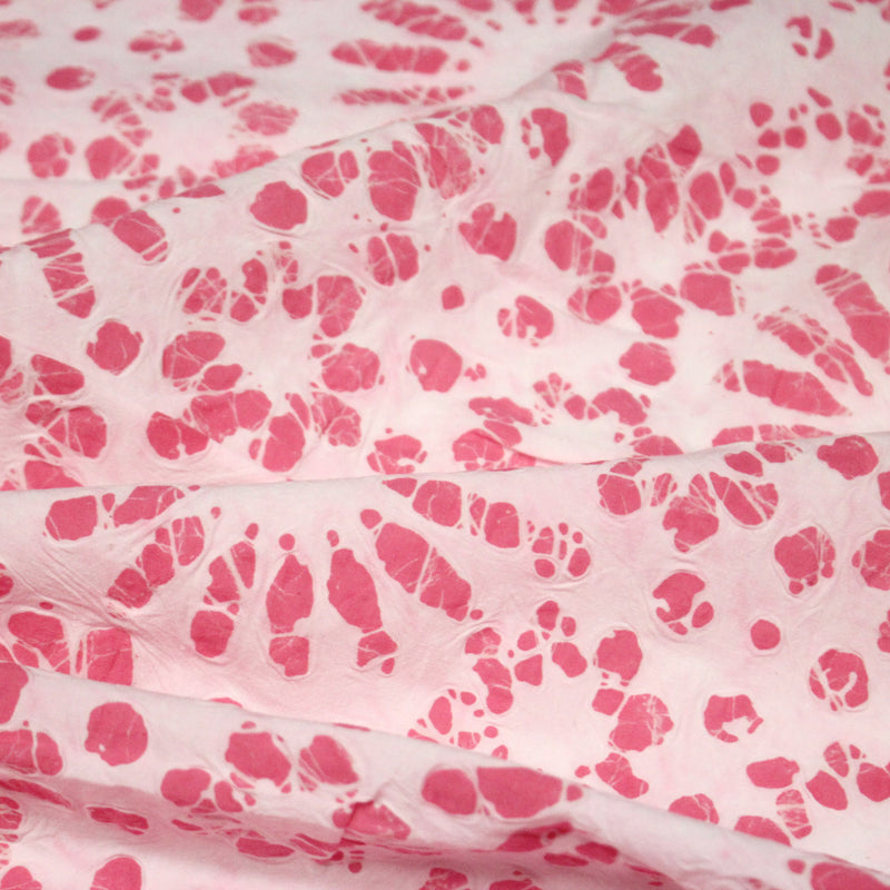 Tissu coton block print rose pâle aux fleurs rose fuchsia - MADE IN INDIA - tissuspipi.com