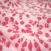 Tissu coton block print rose pâle aux fleurs rose fuchsia - MADE IN INDIA - tissuspipi.com