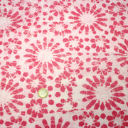 Tissu coton block print rose pâle aux fleurs rose fuchsia - MADE IN INDIA - tissuspipi.com