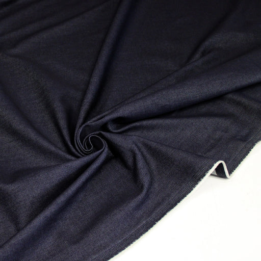 Tissu DENIM brut coton élasthanne bleu marine 400gr/m2 - Fabrication italienne - tissuspipi.com