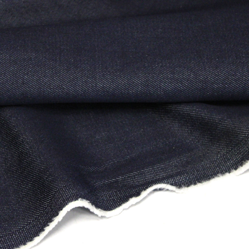 Tissu DENIM brut coton élasthanne bleu marine 400gr/m2 - Fabrication italienne
