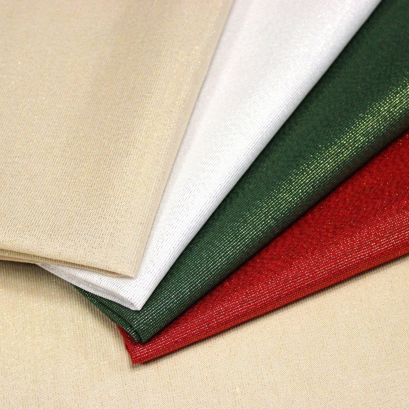 Tissu LUREX DE NOËL : rouge or, vertor , blanc argent, écru or - Petite et grande largeur ! - tissuspipi.com
