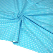 Tissu coton bleu turquoise à petits pois blancs 2mm - COLLECTION POLKA DOT - tissuspipi.com