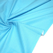 Tissu coton bleu turquoise à petits pois blancs 2mm - COLLECTION POLKA DOT - tissuspipi.com