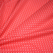 Tissu coton rouge fraise à pois blancs 2mm - COLLECTION POLKA DOT - tissuspipi.com