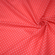 Tissu coton rouge fraise à pois blancs 2mm - COLLECTION POLKA DOT - tissuspipi.com
