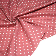Tissu coton rose indien à pois blancs 6mm - COLLECTION POLKA DOT - tissuspipi.com
