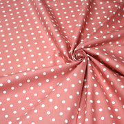 Tissu coton rose indien à pois blancs 6mm - COLLECTION POLKA DOT - tissuspipi.com
