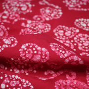 Tissu coton block rose rouge aux coeurs blancs et roses - MADE IN INDIA - tissuspipi.com