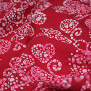 Tissu coton block rose rouge aux coeurs blancs et roses - MADE IN INDIA - tissuspipi.com