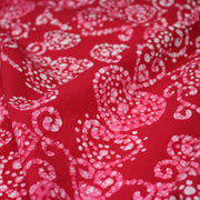 Tissu coton block rose rouge aux coeurs blancs et roses - MADE IN INDIA - tissuspipi.com