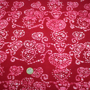Tissu coton block rose rouge aux coeurs blancs et roses - MADE IN INDIA - tissuspipi.com