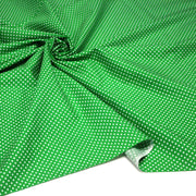 Tissu coton vert prairie à petits pois blancs 2mm - COLLECTION POLKA DOT - tissuspipi.com