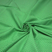 Tissu coton vert prairie à petits pois blancs 2mm - COLLECTION POLKA DOT - tissuspipi.com