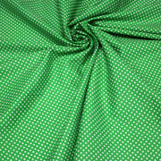 Tissu coton vert prairie à petits pois blancs 2mm - COLLECTION POLKA DOT - tissuspipi.com