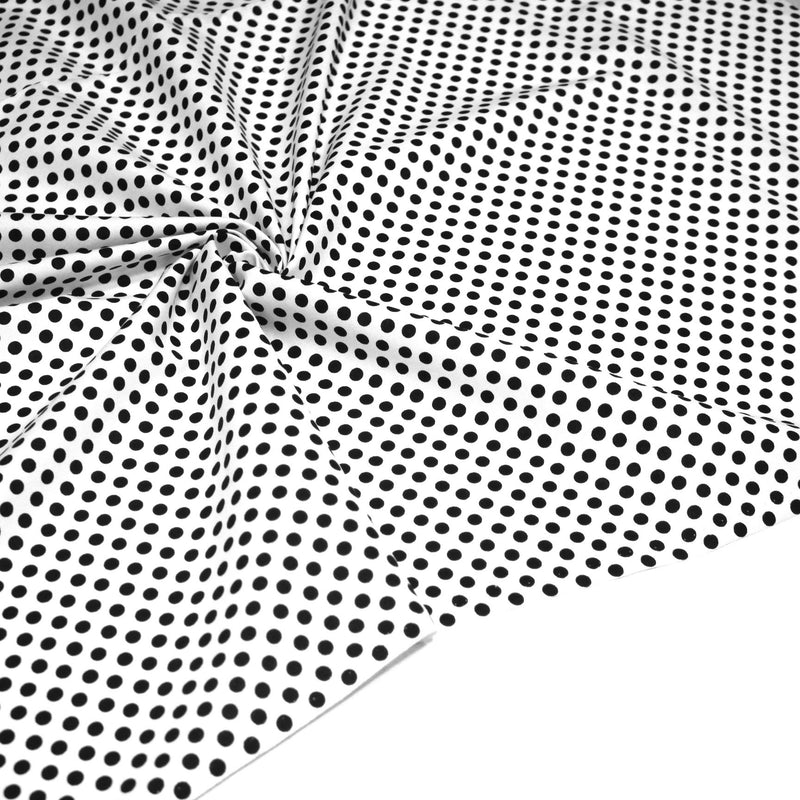 Tissu coton blanc à pois noirs 6mm - COLLECTION POLKA DOT - tissuspipi.com