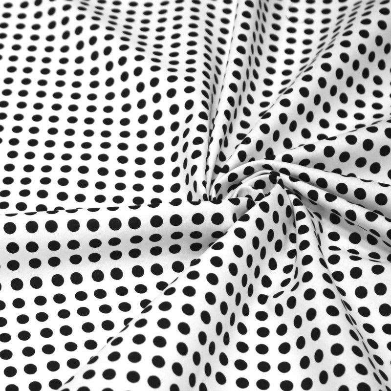 Tissu coton blanc à pois noirs 6mm - COLLECTION POLKA DOT - tissuspipi.com