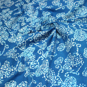 Tissu coton block bleu turquoise aux coeurs blancs et bleus - MADE IN INDIA - tissuspipi.com