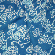 Tissu coton block bleu turquoise aux coeurs blancs et bleus - MADE IN INDIA - tissuspipi.com
