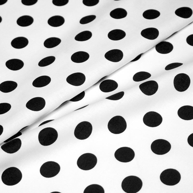 Tissu coton blanc à pois noirs 18mm - COLLECTION POLKA DOT - tissuspipi.com
