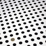 Tissu coton blanc à pois noirs 18mm - COLLECTION POLKA DOT - tissuspipi.com