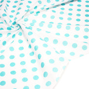 Tissu coton blanc à pois bleu ciel 18mm - COLLECTION POLKA DOT - tissuspipi.com