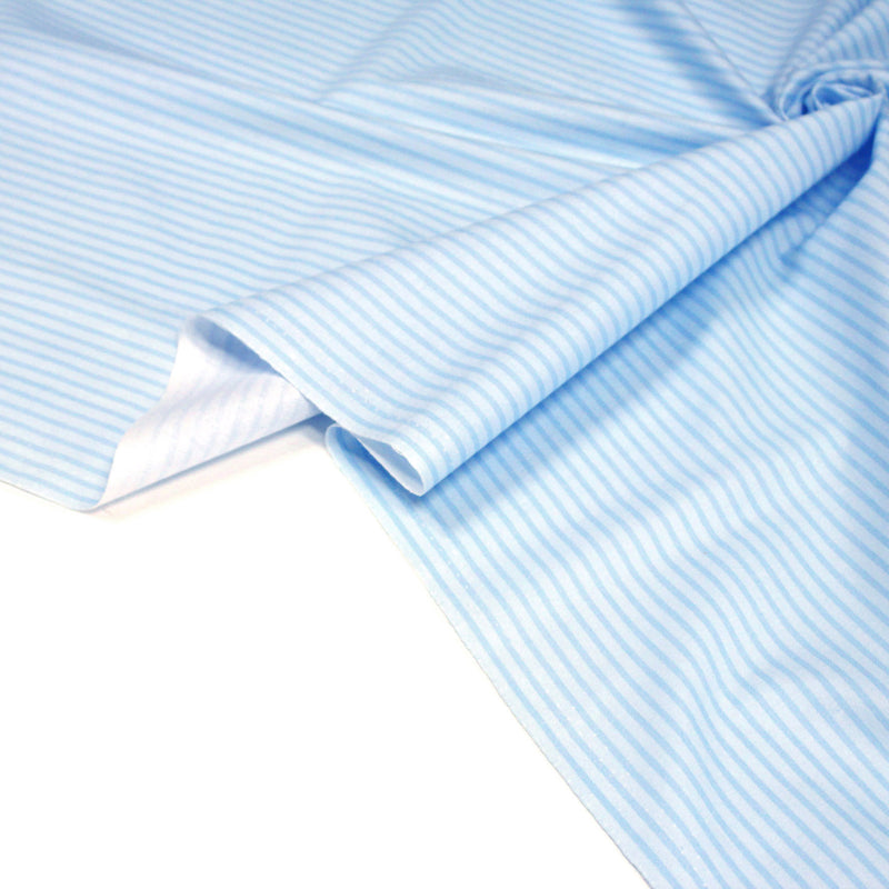 Tissu cotonnade aux rayures bleu ciel - tissuspipi.com