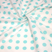 Tissu coton blanc à pois bleu ciel 18mm - COLLECTION POLKA DOT - tissuspipi.com