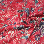 Tissu coton block print patchwork de motifs indiens, tons rose fuchsia, bleu, blanc - MADE IN INDIA - tissuspipi.com