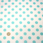 Tissu coton blanc à pois bleu ciel 18mm - COLLECTION POLKA DOT - tissuspipi.com